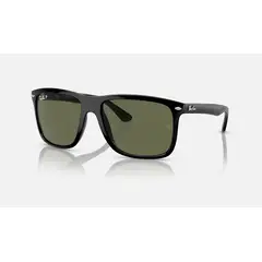 RAY BAN - Anteojos de sol Ray-Ban Boyfriend Two Negro PulidoVerde Cristal Polarizado 60 mm Lentes de sol RB4547 60158 60-18