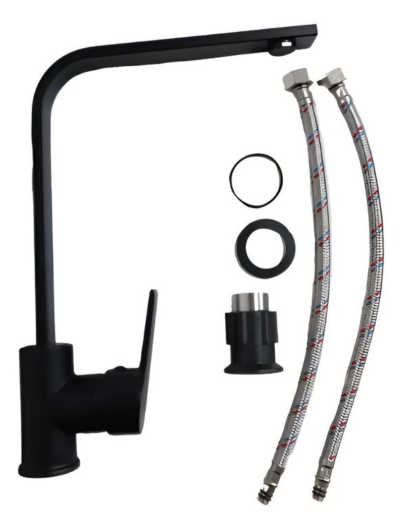 Llave Monomando Lavaplato Vertical Notte Negro Mate