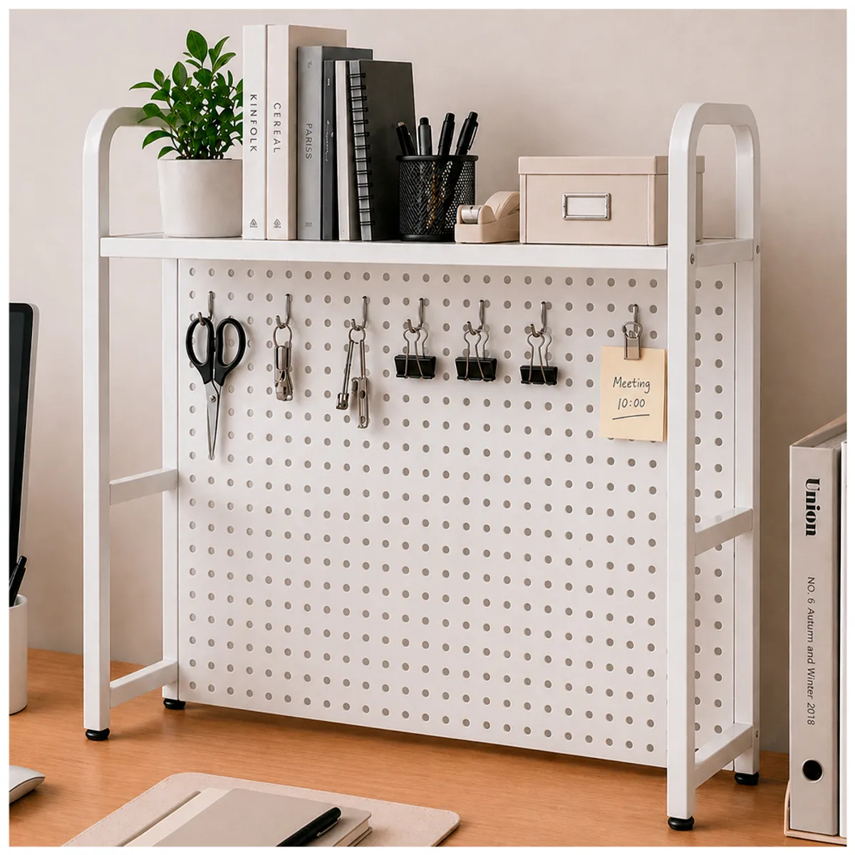 IRM - Rack Estante Organizador De Escritorio 1 Nivel Grande 55cm Ancho Blanco