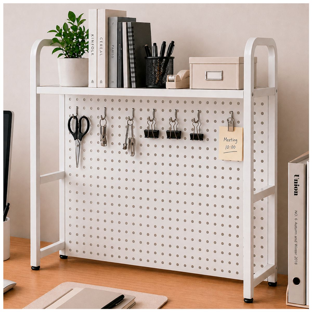 IRM - Rack Estante Organizador De Escritorio 1 Nivel Grande 55cm Ancho Blanco