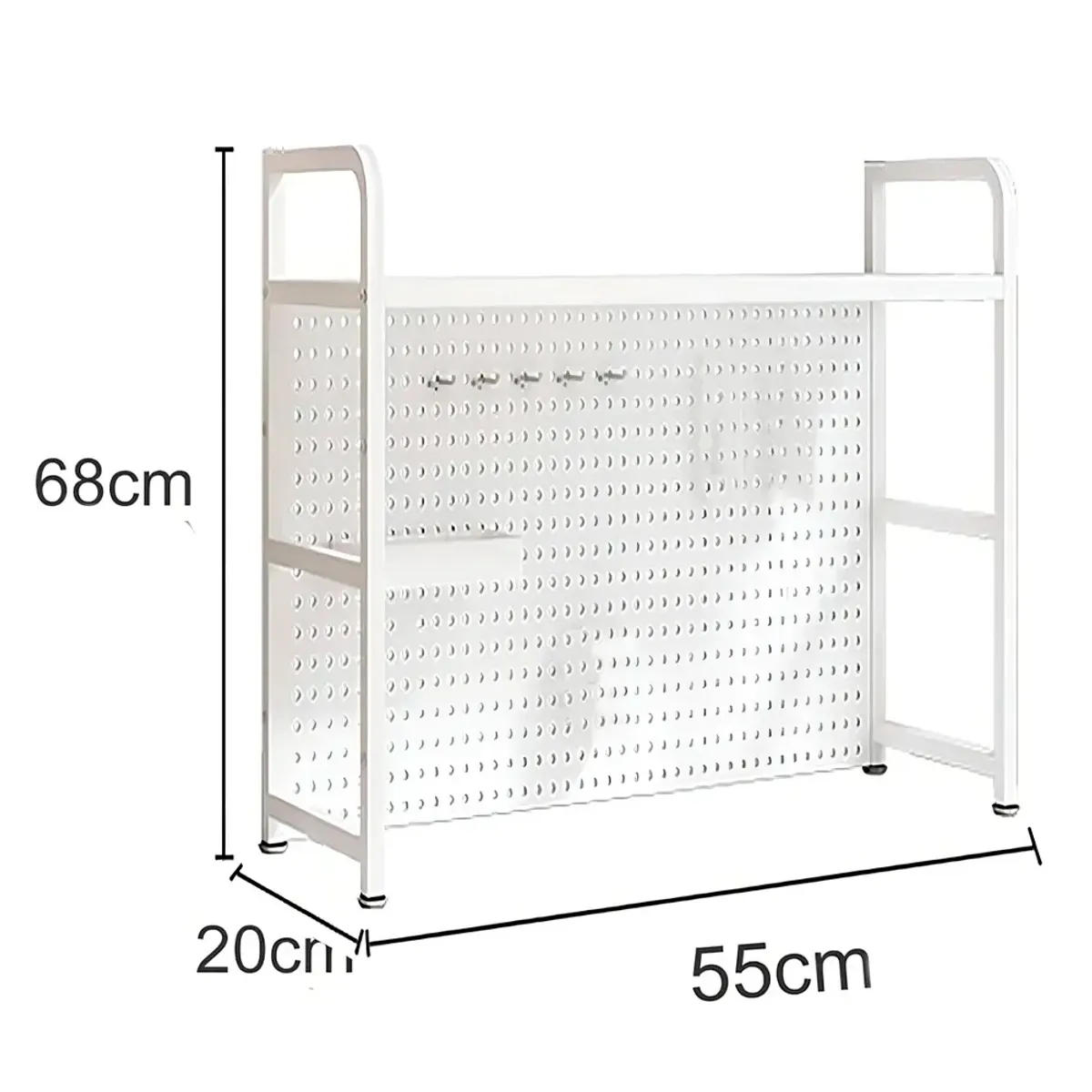 IRM - Rack Estante Organizador De Escritorio 1 Nivel Grande 55cm Ancho Blanco