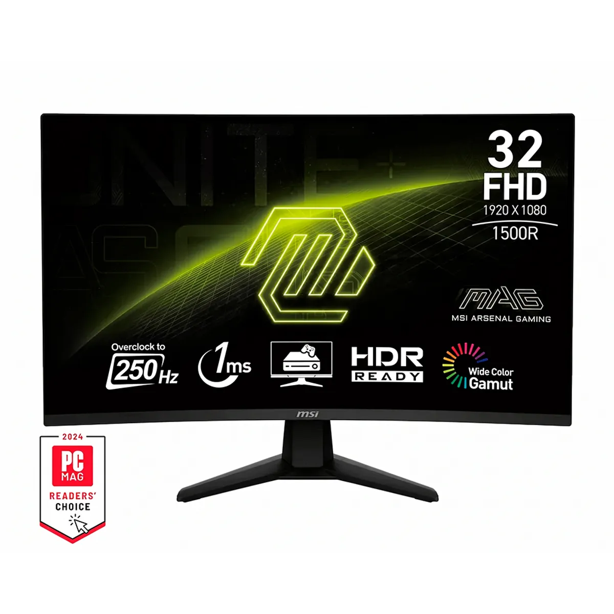 MSI - Monitor Gamer Curvo MSI 32” MAG 32C6X 250HZ 1MS