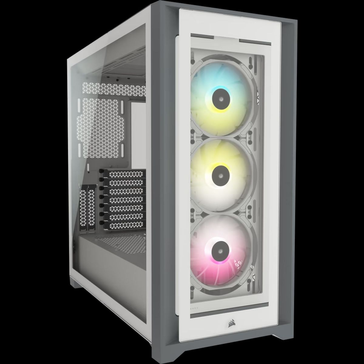 CORSAIR - Gabinete Corsair iCUE 5000X RGB Mid-Tower ATX Blanco