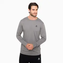 CONVERSE - Polera Basic M/L Hombre Gris