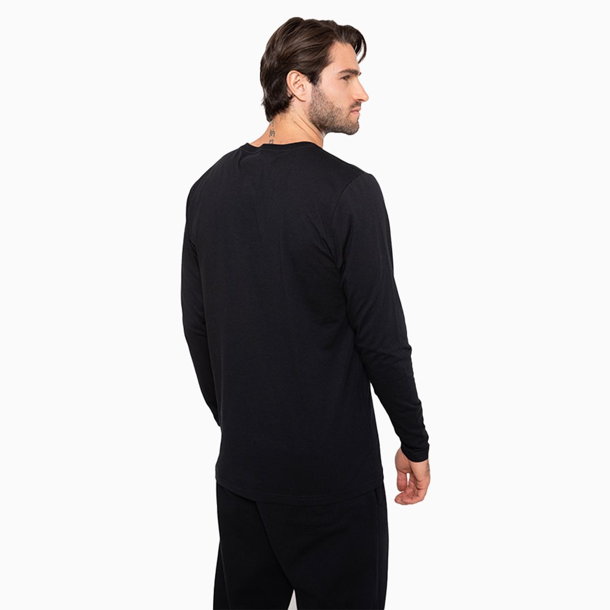 CONVERSE - Polera Converse Basic M/L Hombre Negro