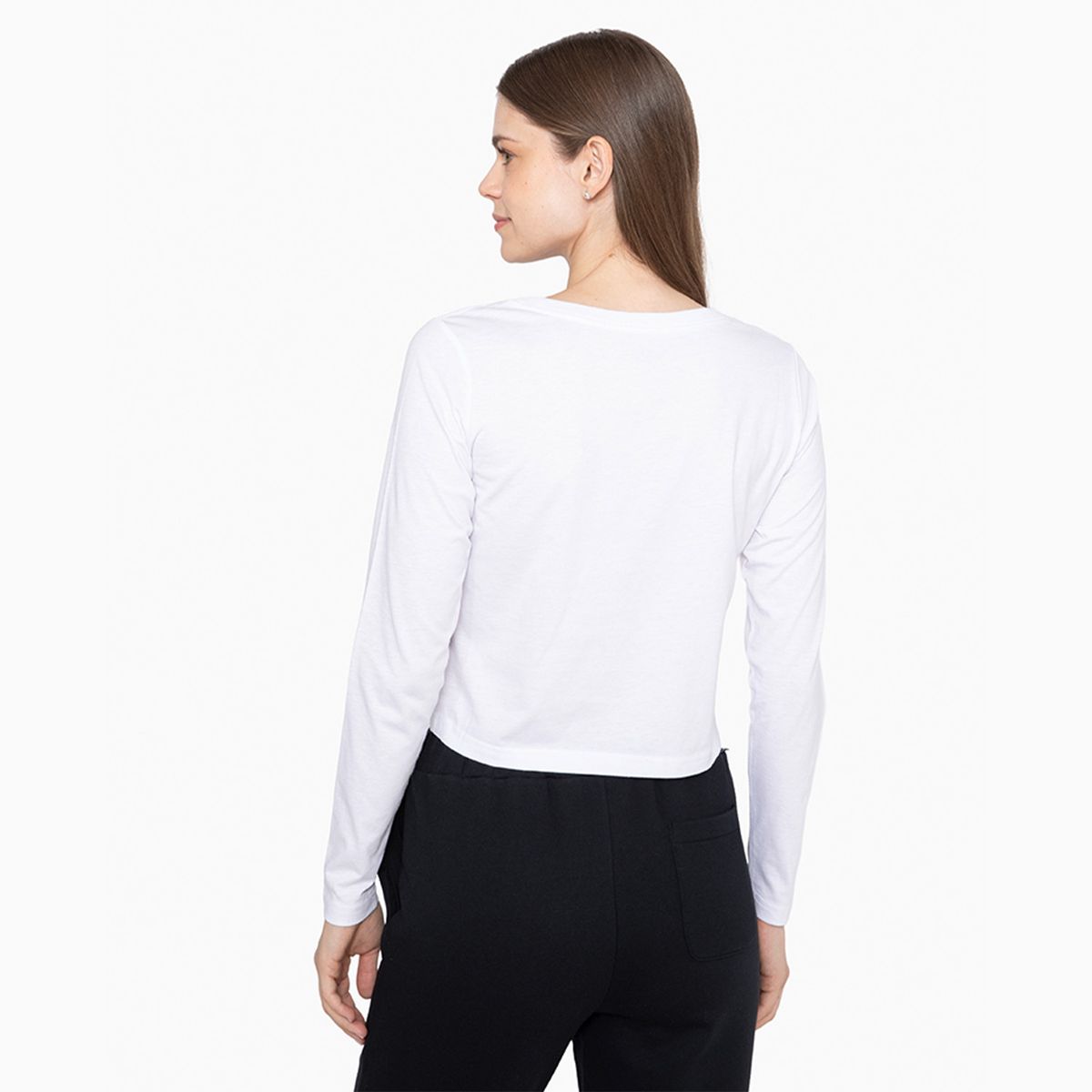 CONVERSE - Polera Converse Basic M/L Mujer Blanco