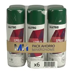 FULLTEC - Pack X6 Pintura Spray Tela Madera Metal Plastico Vehicular Verde Musgo