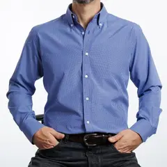 VANDINE - Camisa Hombre Azul a cuadros Red Label I26 1.1