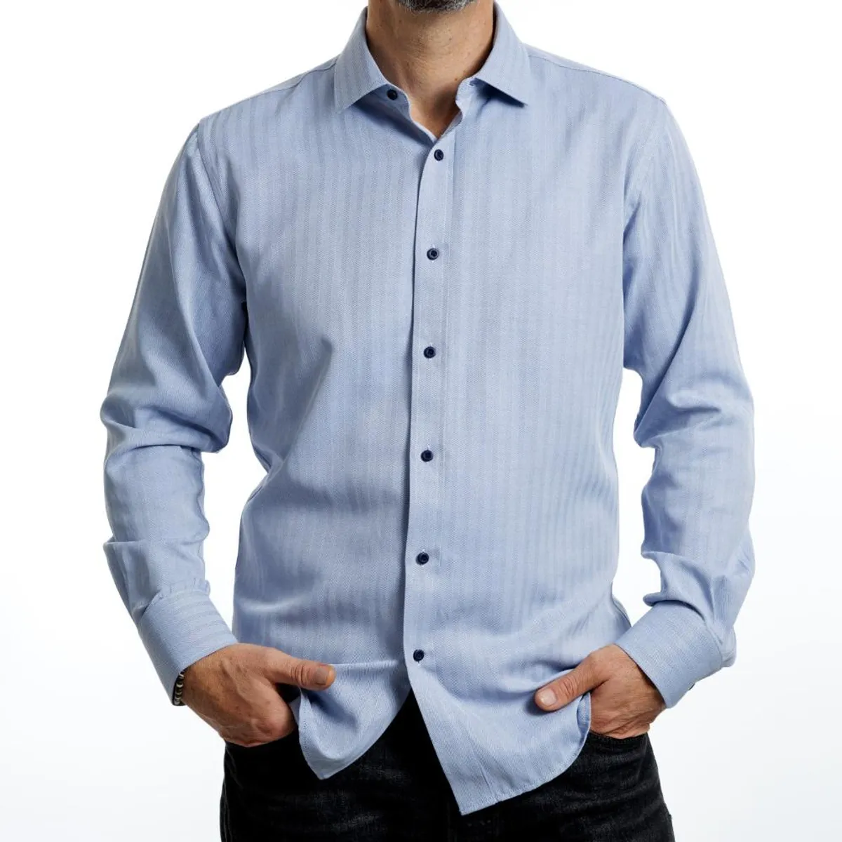 VANDINE - Camisa Hombre Celeste Texturada Red Label I26 1.1