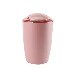 GENERICO - Cesto Papelero Slim Con Tapa - 28.5x19x14.5cm - Color Rosado - 1 Unidad - Plástico Reforzado