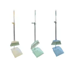GENERICO - Set De Barrido Ergonómico - Escoba y Pala De Mango Largo - 92 x 26 cm - 1 Unidad - Colores Surtidos