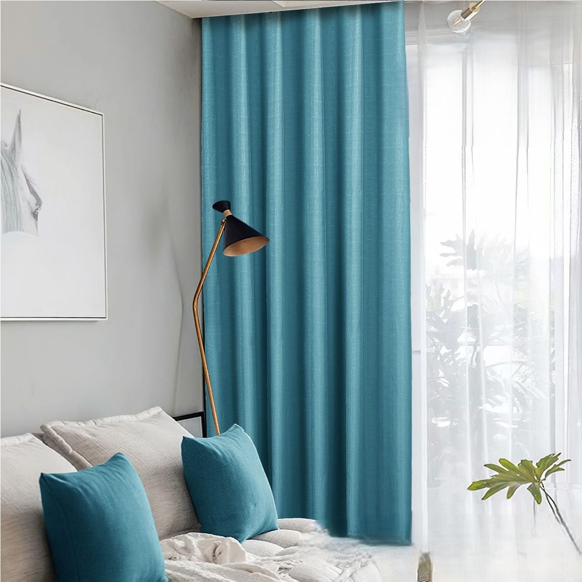 GENERICO - PACK DE 2 PAÑO DE CORTINAS BLACKOUT ENGOMADAS