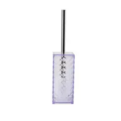 GENERICO - Escobilla para Inodoro con Base Compacta - 35 x 8 cm - Color Lila Transparente - 1 Unidad