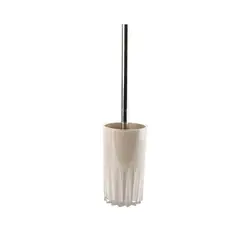 GENERICO - Escobillero De Baño Ergonómico XL - 47.5 cm - Color Beige Arena - 1 Unidad - Plástico Reforzado