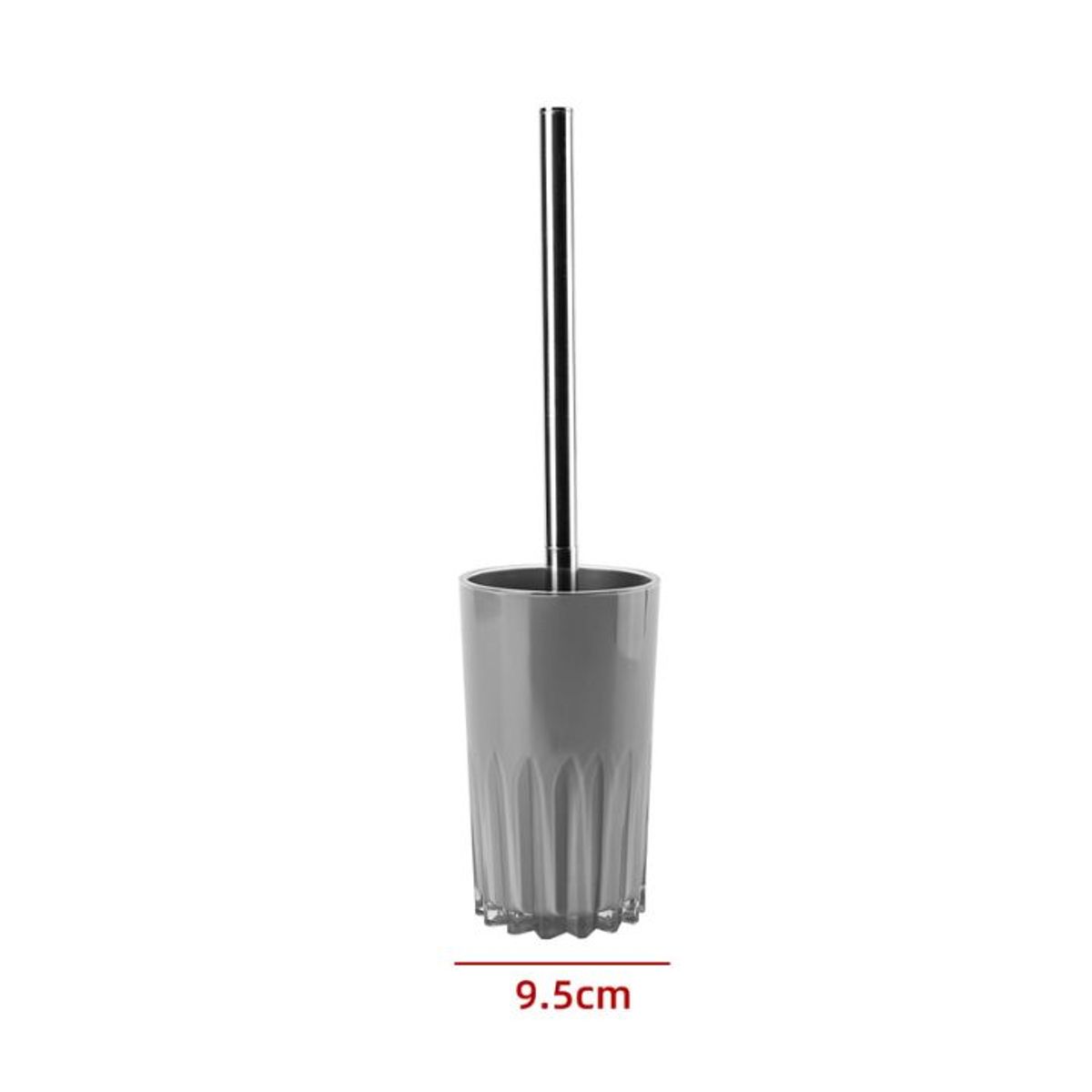 GENERICO - Escobillero de Baño Ergonómico - 47.5 cm - Color Gris Urbano - 1 Unidad - Plástico Reforzado