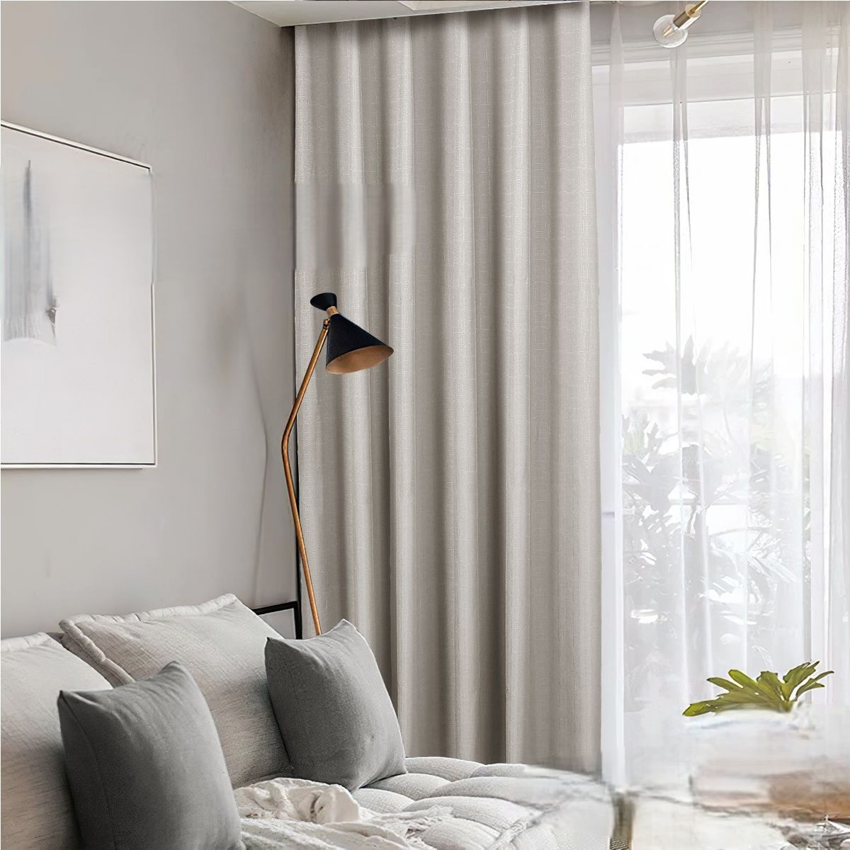 GENERICO - PACK DE 2 PAÑO DE CORTINAS BLACKOUT ENGOMADAS
