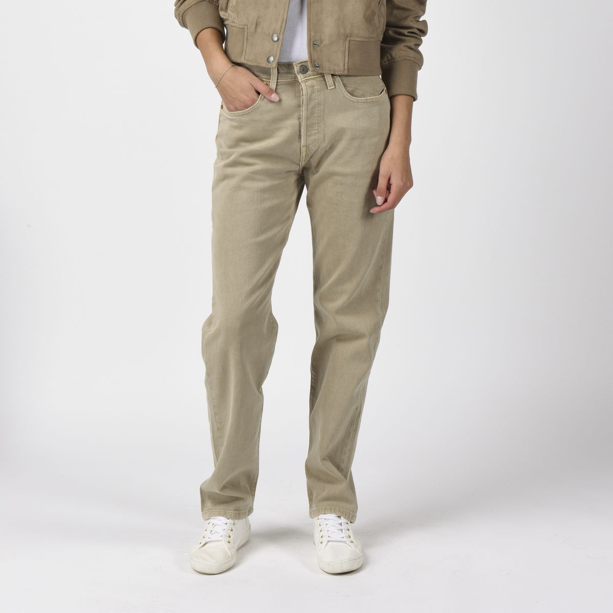 LEVIS - Jeans Mujer 501 Crop Beige Levis