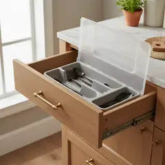 GENERICO - Organizador De Cubiertos Con Tapa 30x18x4.5 Cm Portátil