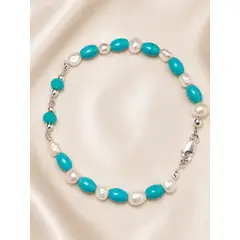 GENERICO - Pulsera Perlas de Río y Turquesas