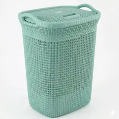 REYPLAST - Cesto Canasto Para Ropa Khipu 60 Lts Con Tapa Color Verde Menta