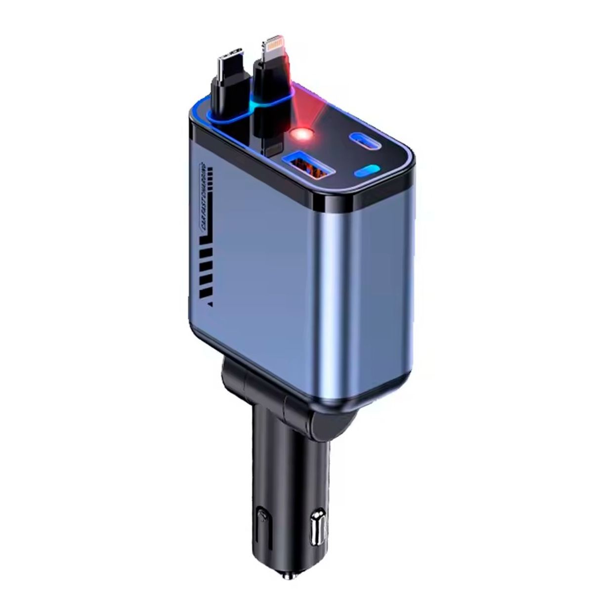 GENERICO - Cargador Auto Usb De 2 Cables Escalable Y Carga Rápida