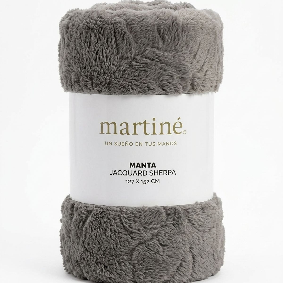 GENERICO - Manta Frazada Jacquard Polar Sherpa Martiné Gris 127x152cm