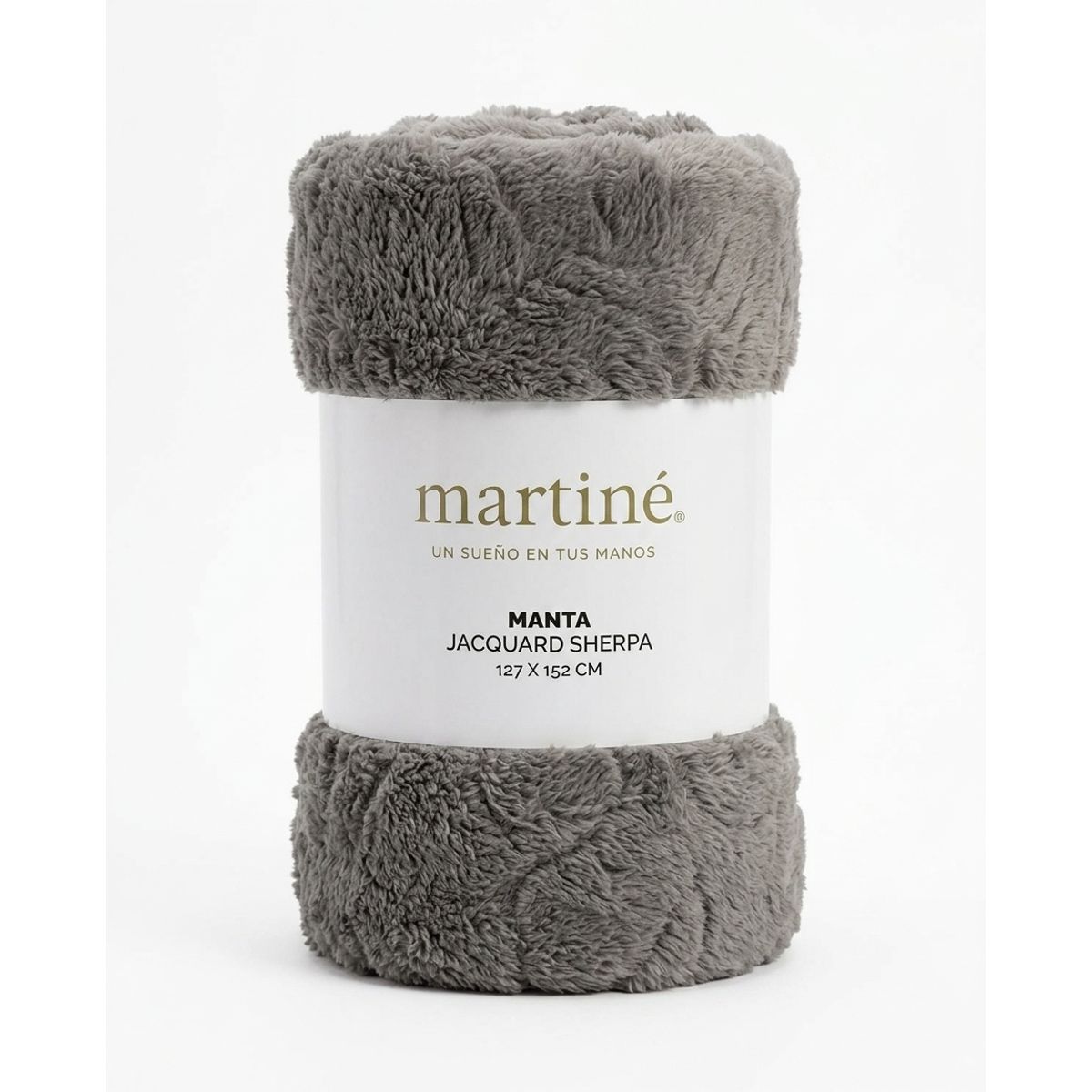 GENERICO - Manta Frazada Jacquard Polar Sherpa Martiné Gris 127x152cm