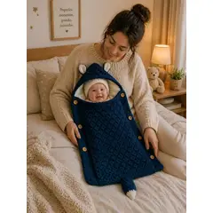 GENERICO - Saco de Dormir para Bebe con Capota y Forro cálido tejido