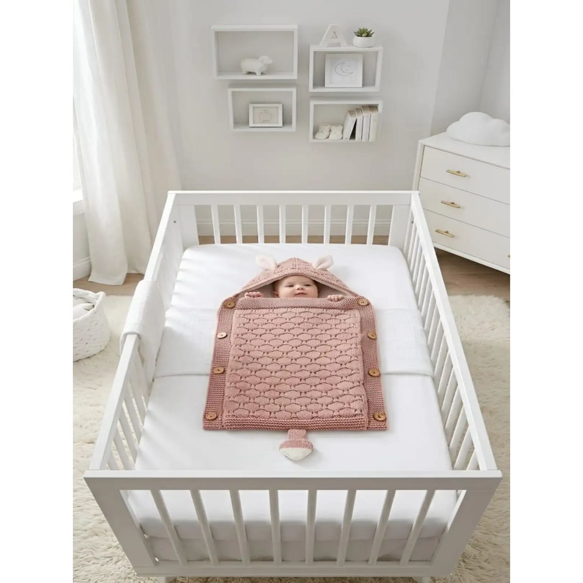 GENERICO - Saco de Dormir para Bebe con Capota y Forro cálido tejido