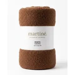 GENERICO - Manta Polar Sherpa Martiné 127x152 cm Café Suave 1 Plaza