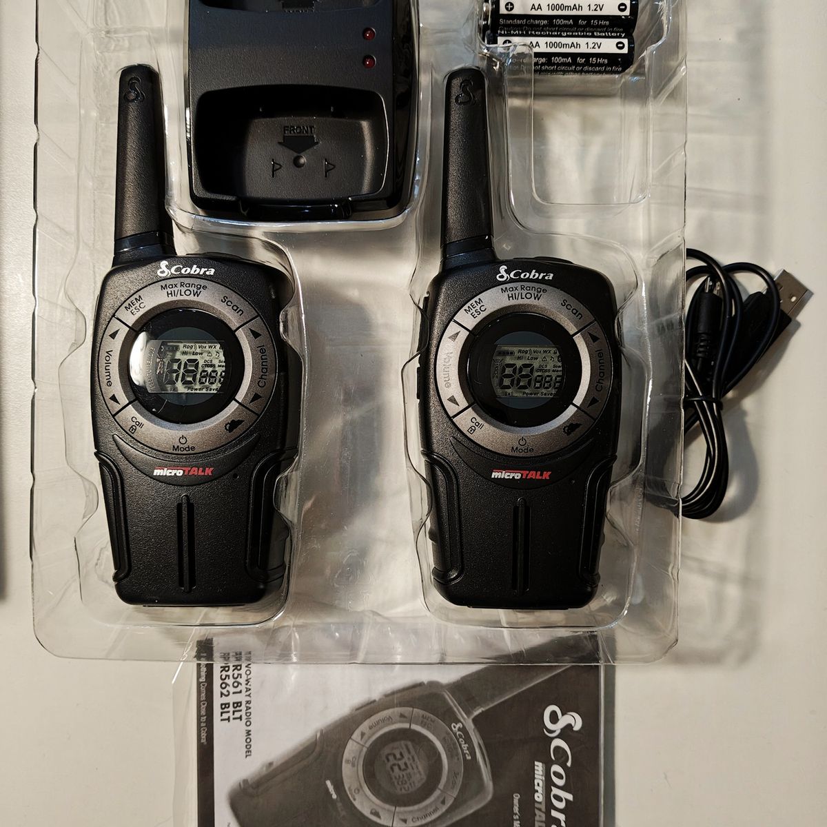 COBRA - Set walkie talkie Recargables Cobra con bluetooth Caja Abierta