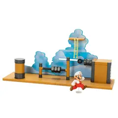 JAKKS PACIFIC - Playset Nintendo Airship Deck con figura Fire Super Mario Cubierta De Aeronave