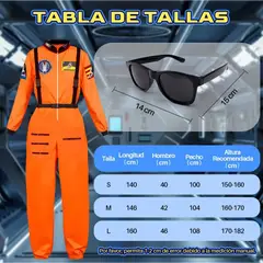 GENERICO - Set disfraz de Astronauta con gafas sol y cinturón para adulto talla S