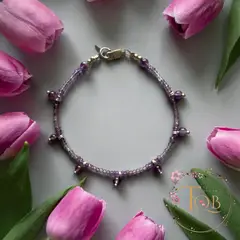 GENERICO - Pulsera Amatista plata 925 Amor y armonía