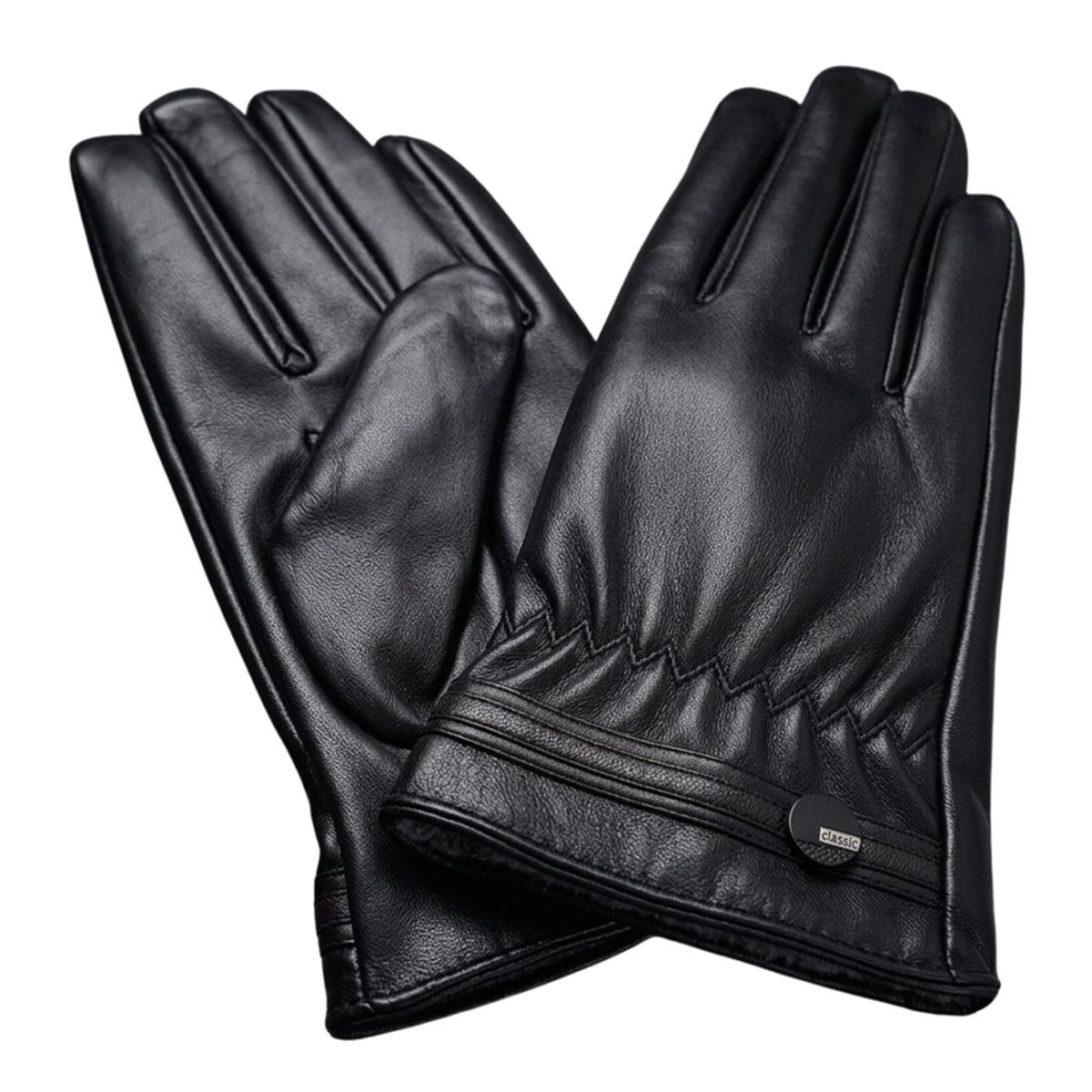 EKOL TACTICA MILITAR - Guantes de Invierno para Mujer en Cuero Sintético Mate con Forro Térmico y Ajuste Elástico