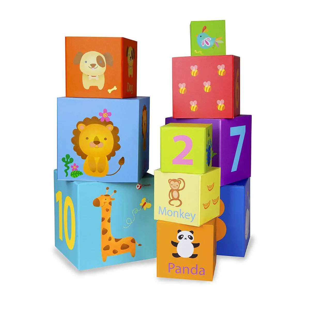 CLASSIC WORLD - Cubos Apilables Animales y Números Classic World