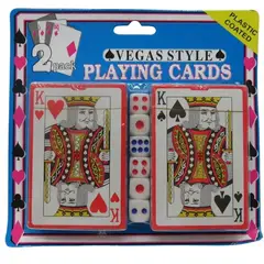 GENERICO - Pack 2x Juego Cartas + 6 Dados Naipe Inglés Póker Carioca