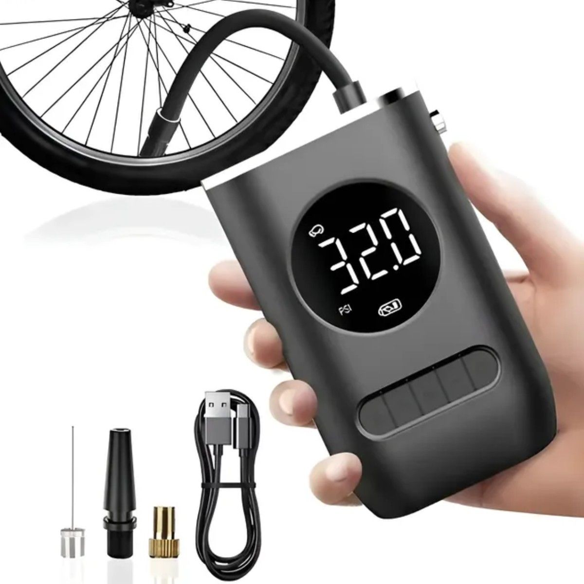 GENERICO - Compresor de aire mini eléctrico portátil Genérica Portable Rechargeable 0mL 0.163hp BELUG
