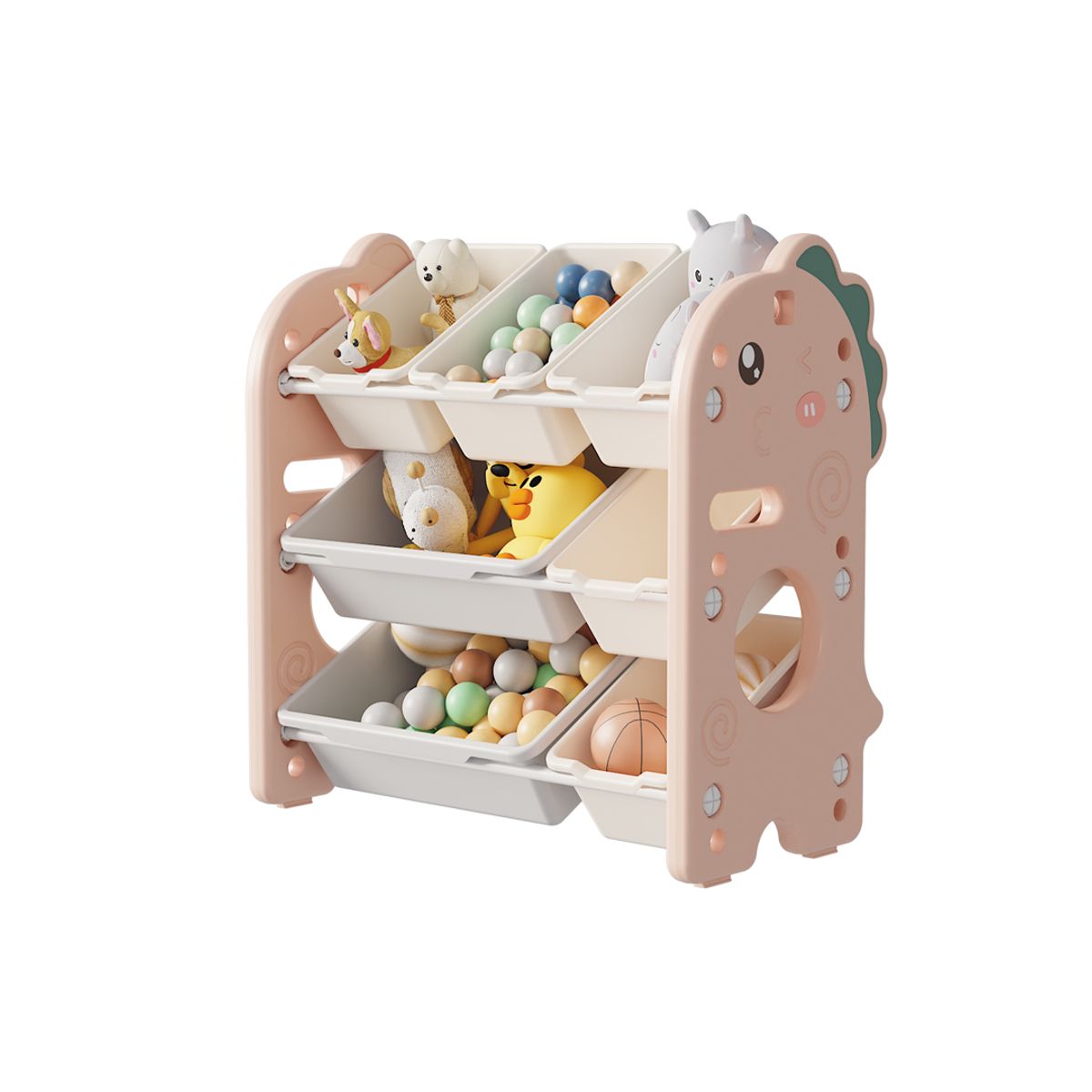 BABYMINE - Organizador De Juguetes 3 Niveles Rosado - Babymine