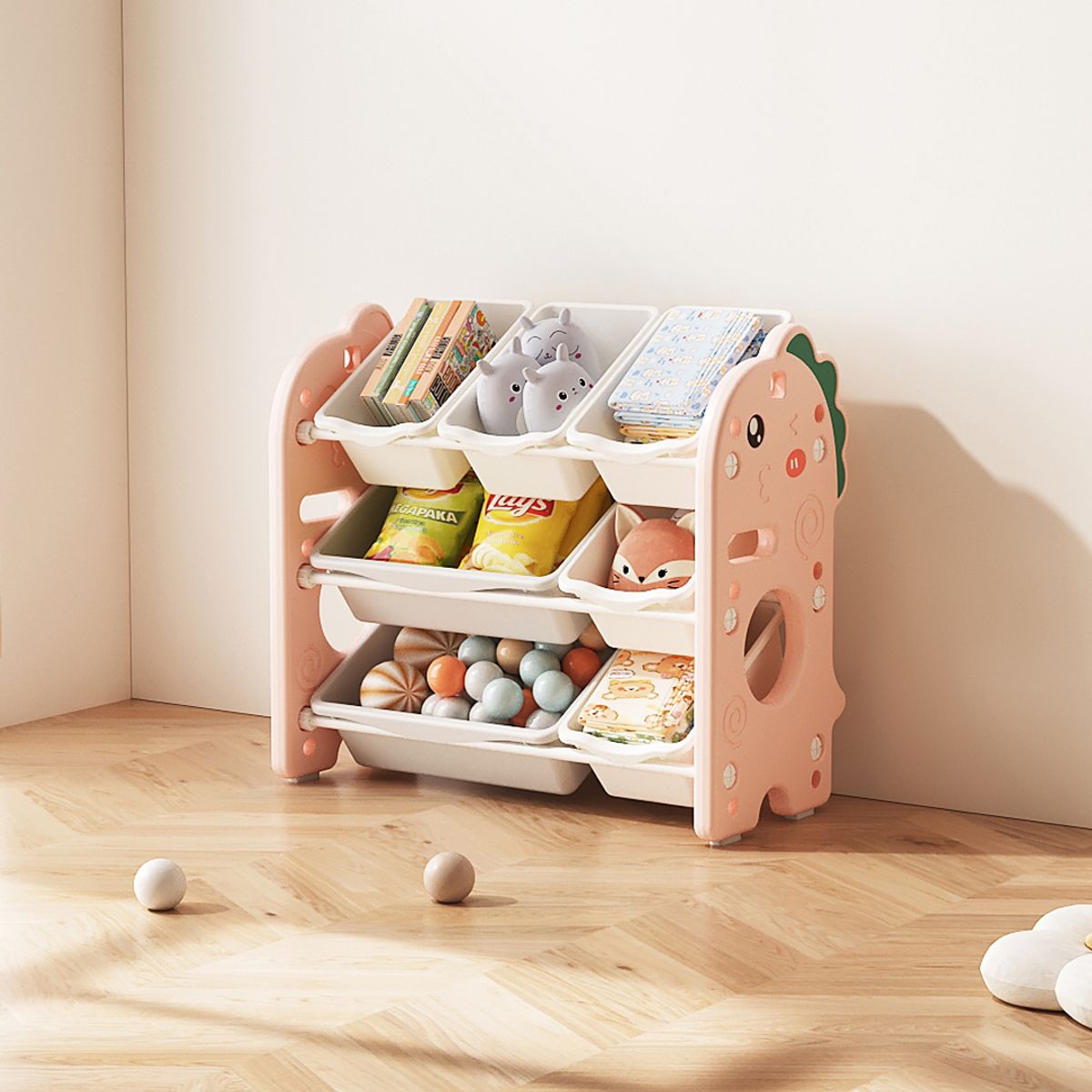 BABYMINE - Organizador De Juguetes 3 Niveles Rosado - Babymine