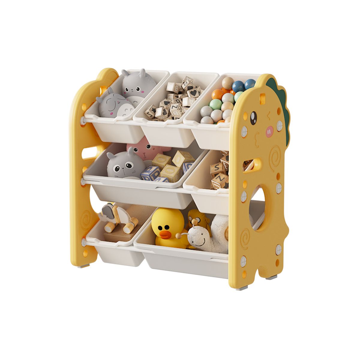 BABYMINE - Organizador De Juguetes 3 Niveles Amarillo - Babymine