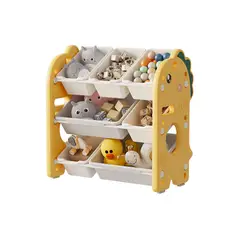 BABYMINE - Organizador De Juguetes 3 Niveles Amarillo -
