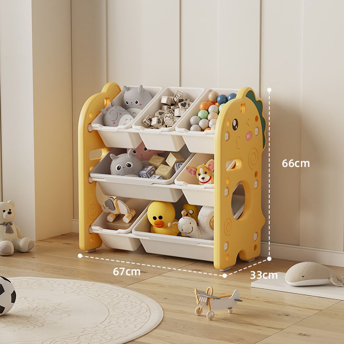 BABYMINE - Organizador De Juguetes 3 Niveles Amarillo - Babymine