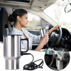 IRM - Tazon Mug Termico Electrico Auto 480ml Acero Inoxidable 12v Calidad Viaje Pro FIGOIMPORT