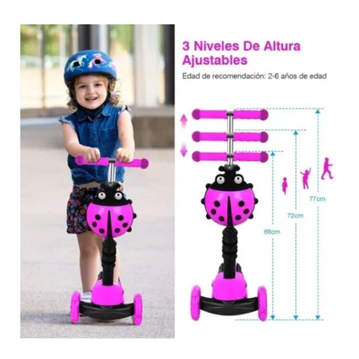 GENERICO - Scooter Monopatin 3 en 1 Ajustable