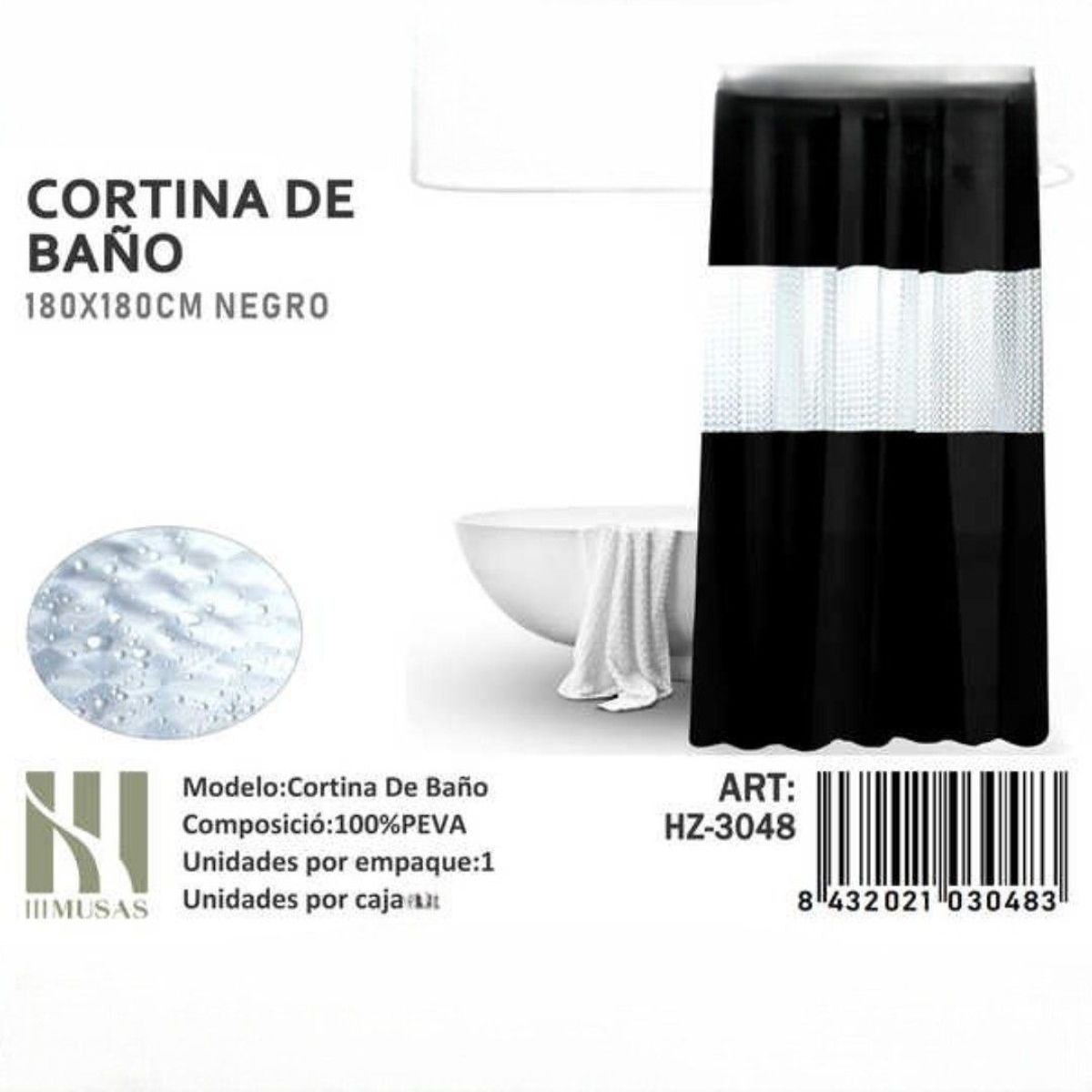 GENERICO - Cortina de Baño Impermeable 180x180Cm