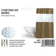 GENERICO - Cortina de Baño Impermeable 180x180Cm