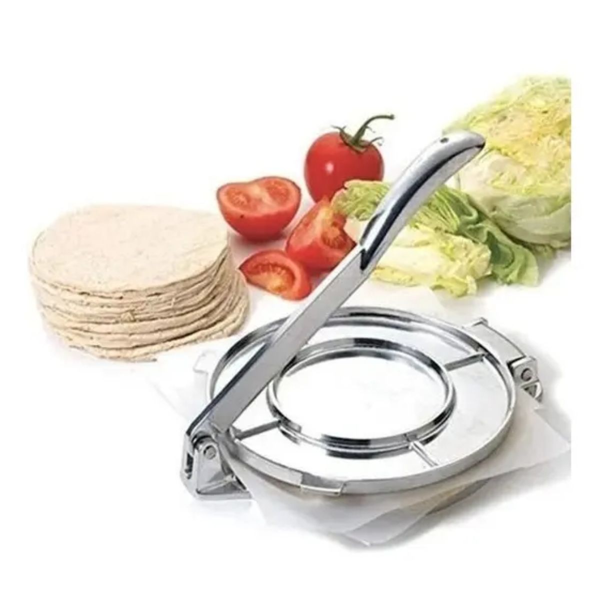 GENERICO - Prensa Tortillas 16 cm Manual Cocina Antiadherente Masa Maiz Resistente