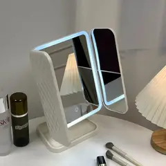 GENERICO - Espejo Triple Led de mesa Luces 3 tonos plegable