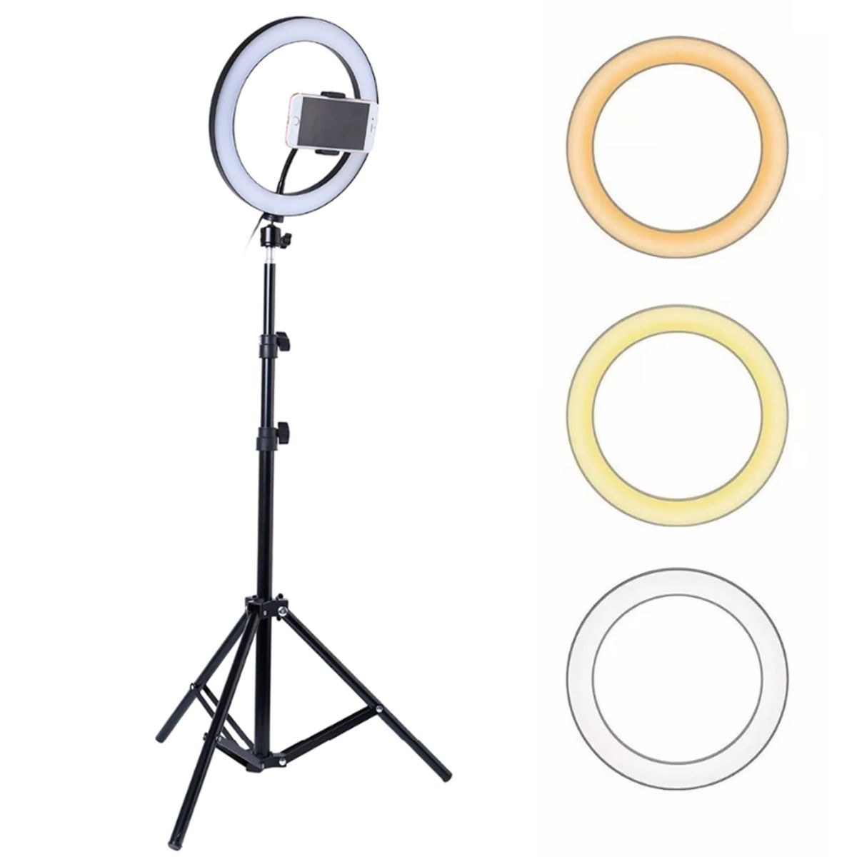 GENERICO - Aro De Luz LED Con Trípode Y Soporte Para Celular 26 Cm